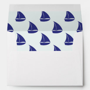 Royal Blue Sailboat Pattern Envelope