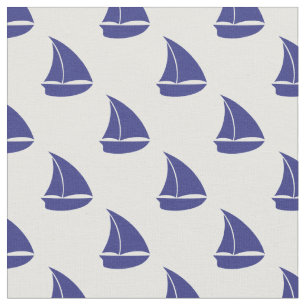 Royal Blue Sailboat Pattern Fabric