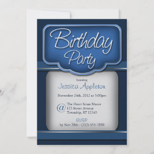 Royal Blue Sapphire : Birthday Party Invitations