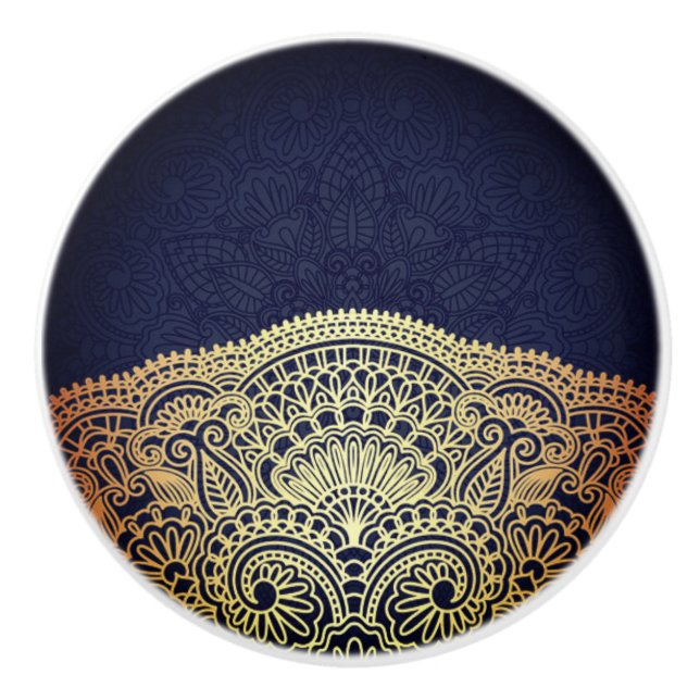 Royal Blue Sapphire Ceramic Knob (Front)