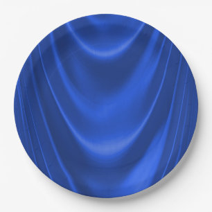 Royal Blue Satin Paper Plate