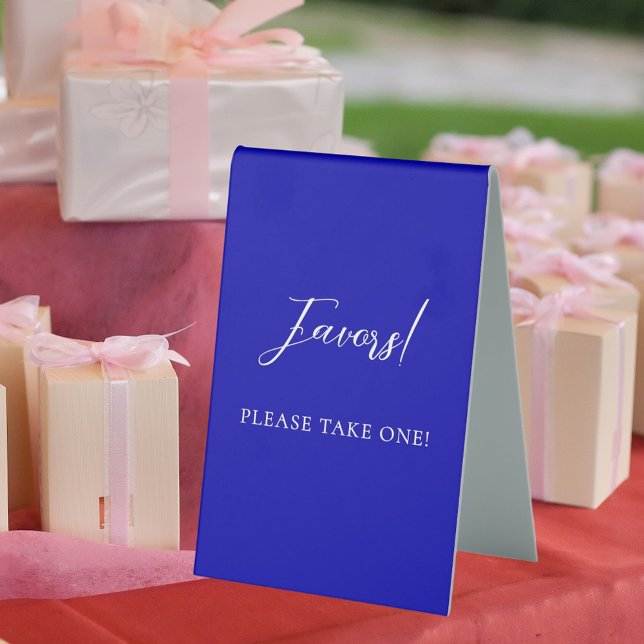 Royal blue script favour sign (Creator Uploaded)