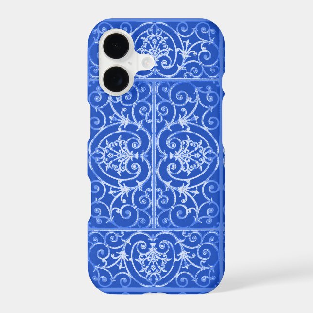 Royal blue scrollwork pattern (Back)