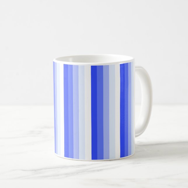 Royal blue shadow stripes coffee mug (Front Right)