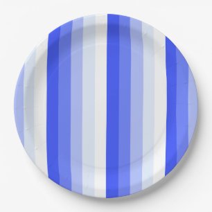 Royal blue shadow stripes paper plate