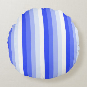 Royal blue shadow stripes round cushion
