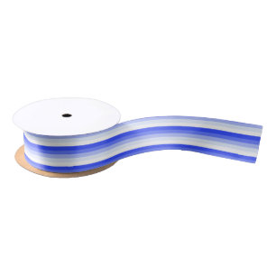 Royal blue shadow stripes satin ribbon