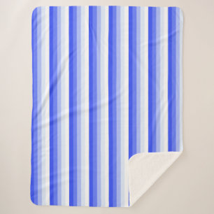 Royal blue shadow stripes sherpa blanket