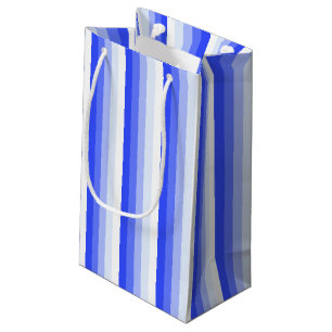 Royal blue shadow stripes small gift bag