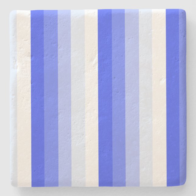 Royal blue shadow stripes stone coaster (Front)