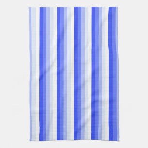 Royal blue shadow stripes tea towel