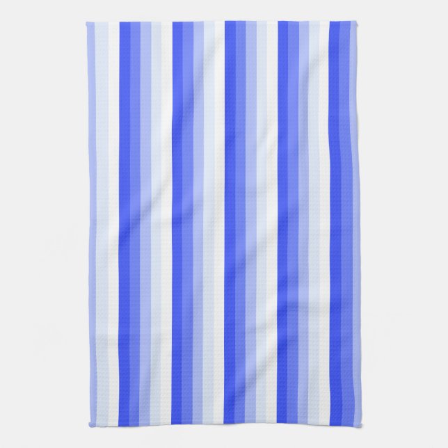Royal blue shadow stripes tea towel (Vertical)