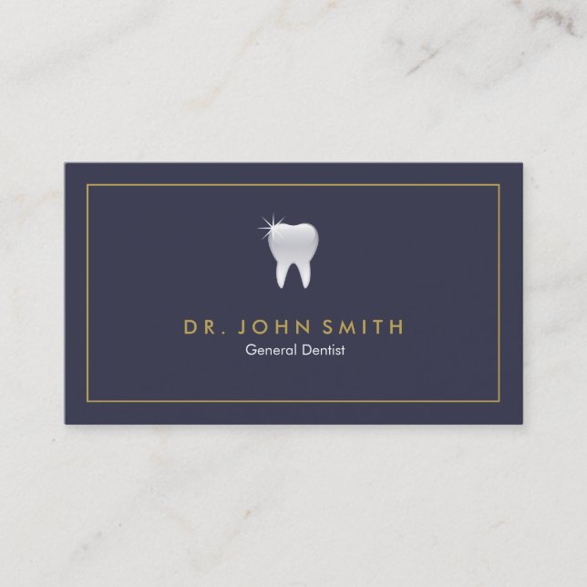 Royal Blue Shiny Tooth Dental Appointment (Front)
