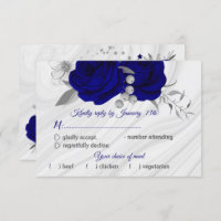 royal blue silver grey floral meal choice