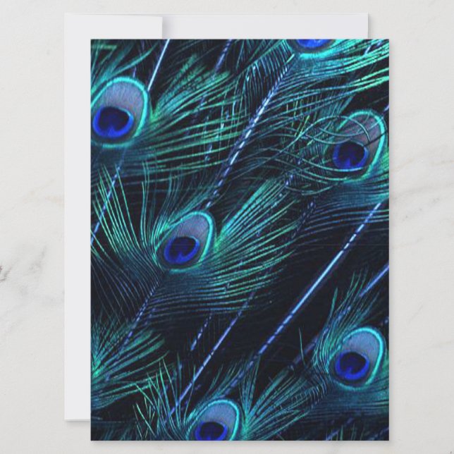 Royal Blue Silver Royal Indian Peacock Wedding Invitation (Front)