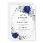 Royal Blue Silver White Ivory Geometric Wedding