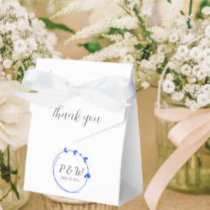 Royal Blue Simple Heart Wreath Wedding Wedding Favour Box