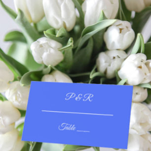 Royal Blue Simple Stylised Script Wedding Place Card