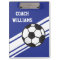 Royal Blue Soccer Coach Personalised Clipboard