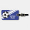 Royal Blue Soccer Stripes Personalised Luggage Tag