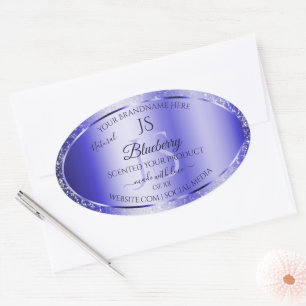 Royal Blue Soft Glitter Product Labels Monogram