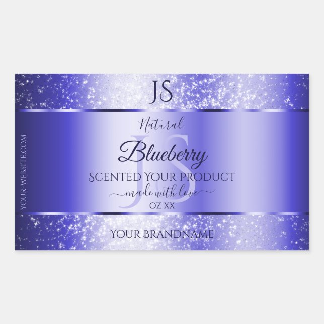 Royal Blue Soft Glitter Product Labels Monogram (Front)