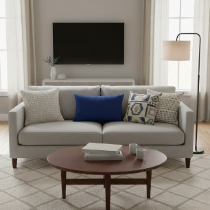 Royal Blue Solid Color Decorative Cushion