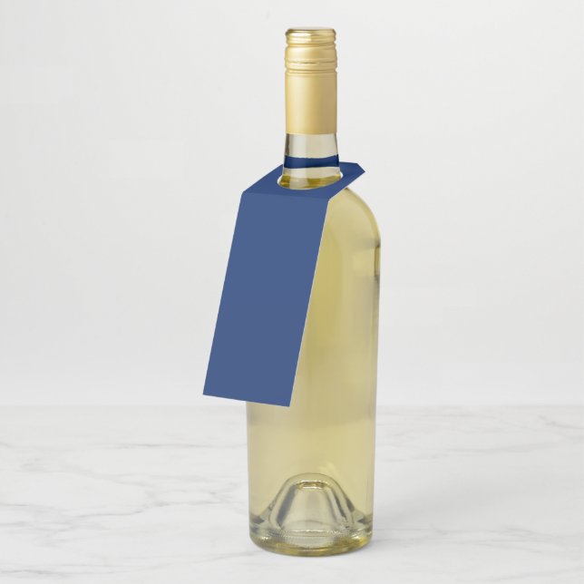 Royal Blue Solid Colour Bottle Tag (Angled)