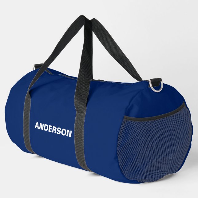 Royal Blue Solid Colour Custom name  Duffle Bag (Right Corner)