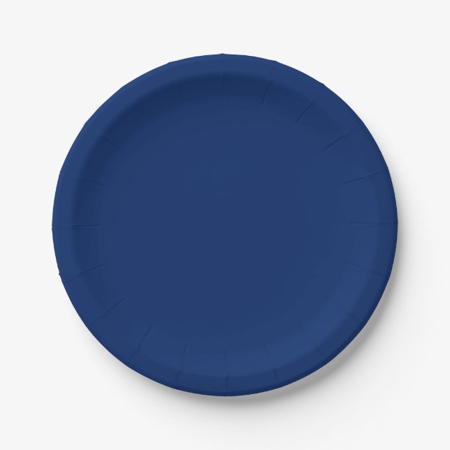 Royal Blue Solid Colour Paper Plate (Front)
