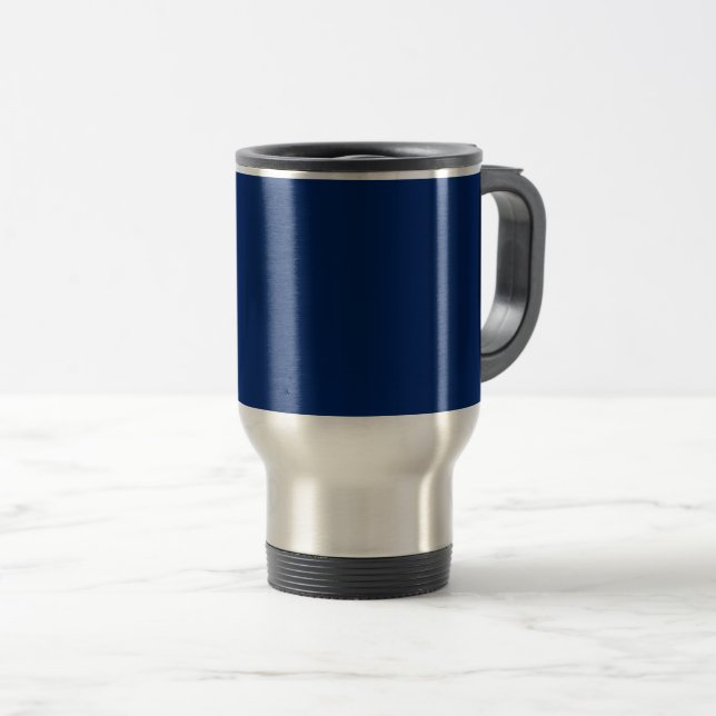 Royal Blue Solid Colour Travel Mug (Front Right)