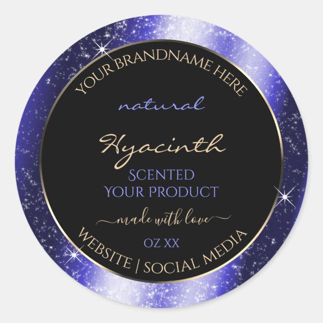 Royal Blue Sparkle Glitter Frame Product Label (Front)