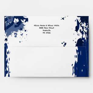 Royal Blue Splatter - Wedding Invitation Envelope