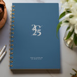 Royal Blue Split Year Spiral Weekly Planner<br><div class="desc">Simple personal stationery 2025  annual/weekly planner featuring bold split year digits. Annual planner (12 months) with open monthly overviews and weekly planning sheets. Cover in a curated selection of modern colours. Contact for assistance in personalising or creating special colour combination.</div>