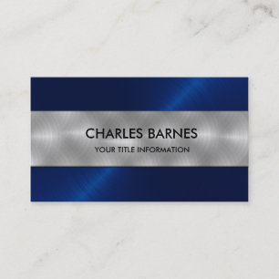 Royal Blue Stainless Steel Business Card