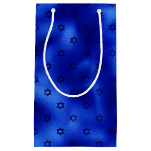 Royal Blue Star of David Hanukkah  Small Gift Bag