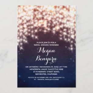 royal blue string lights bridal shower invites