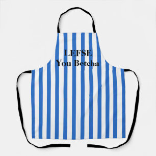 Royal Blue Striped Lefse All-Over Print Apron