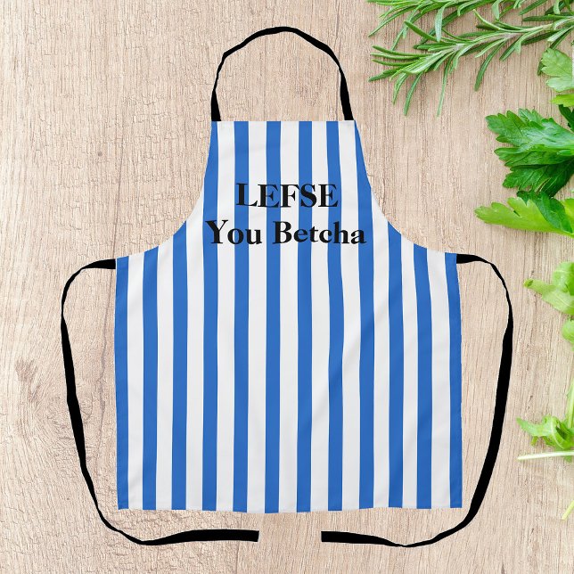 Royal Blue Striped Lefse  All-Over Print Apron (Creator Uploaded)