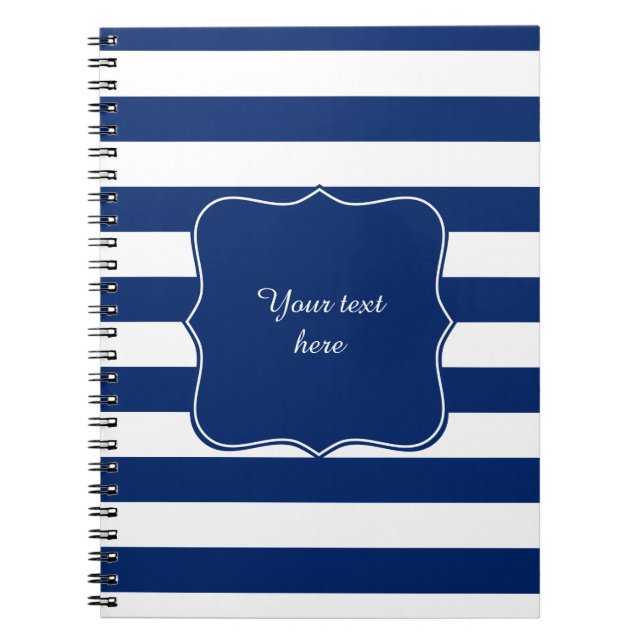 Royal Blue Striped Notebook (Front)