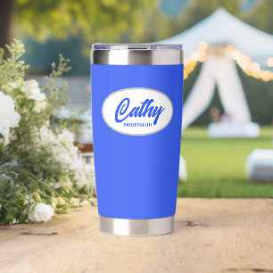 Royal Blue Stylised Wedding Bridesmaid Name Insulated Tumbler