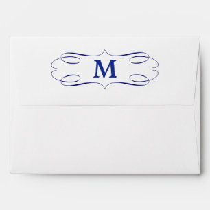 Royal Blue Swirl Monogram Envelopes