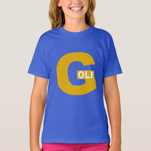 Royal Blue T-shirt Kids  GOLF DESIGN  (Front)