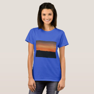 Royal Blue T-shirt with Sunset Design