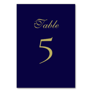 Royal Blue Table Number Card