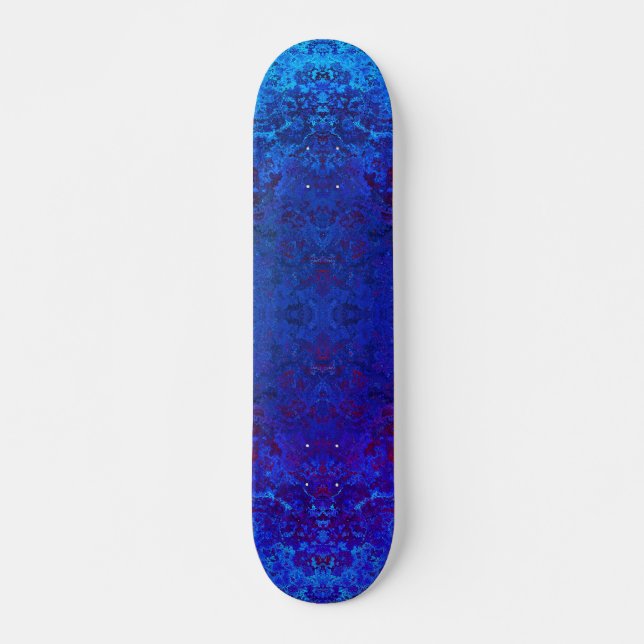 Royal Blue Teal Gemstone  Skateboard (Front)
