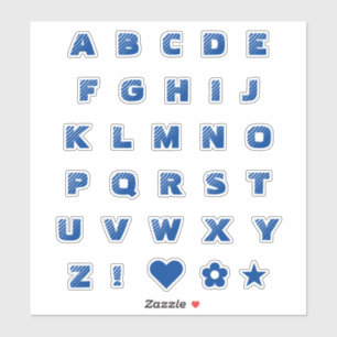 Royal Blue Text Capital Letters Alphabet Heart