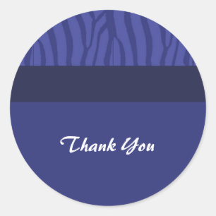 Royal Blue Thank You Classic Round Sticker