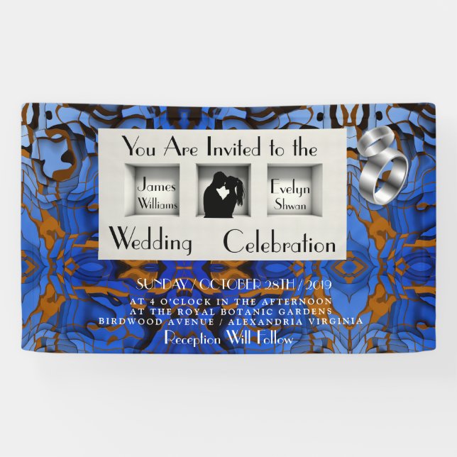 Royal Blue Theme Contemporary Modern Abstract Banner (Horizontal)