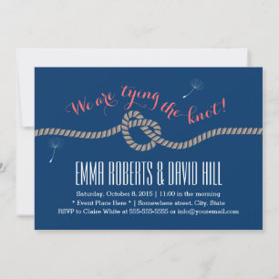Royal Blue Tying the Knot Wedding Invitations